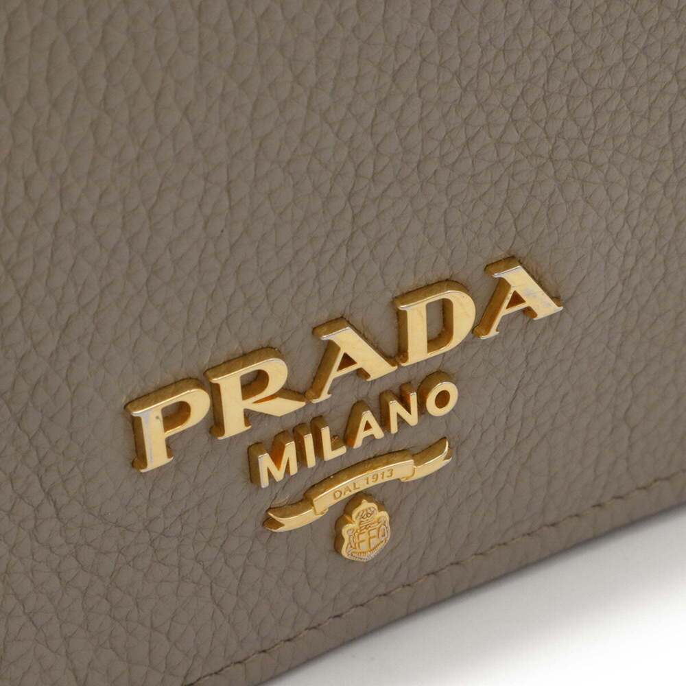 PRADA Gray Leather Pochette Shoulder Bag - Picture 5 of 10